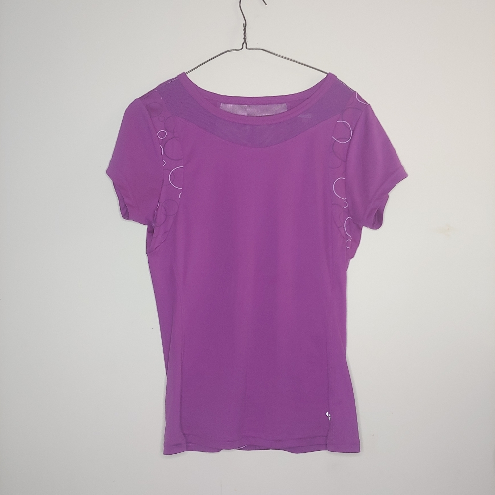 Purple, Stretchy Short Sleeve Shirt
